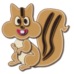 アップリケ風動物イラスト　りす