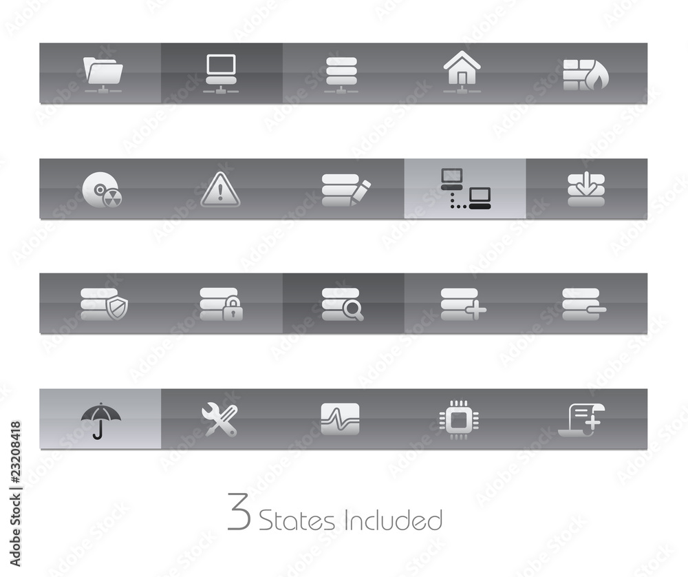 Poster network & server / it includes 3 states in different layers