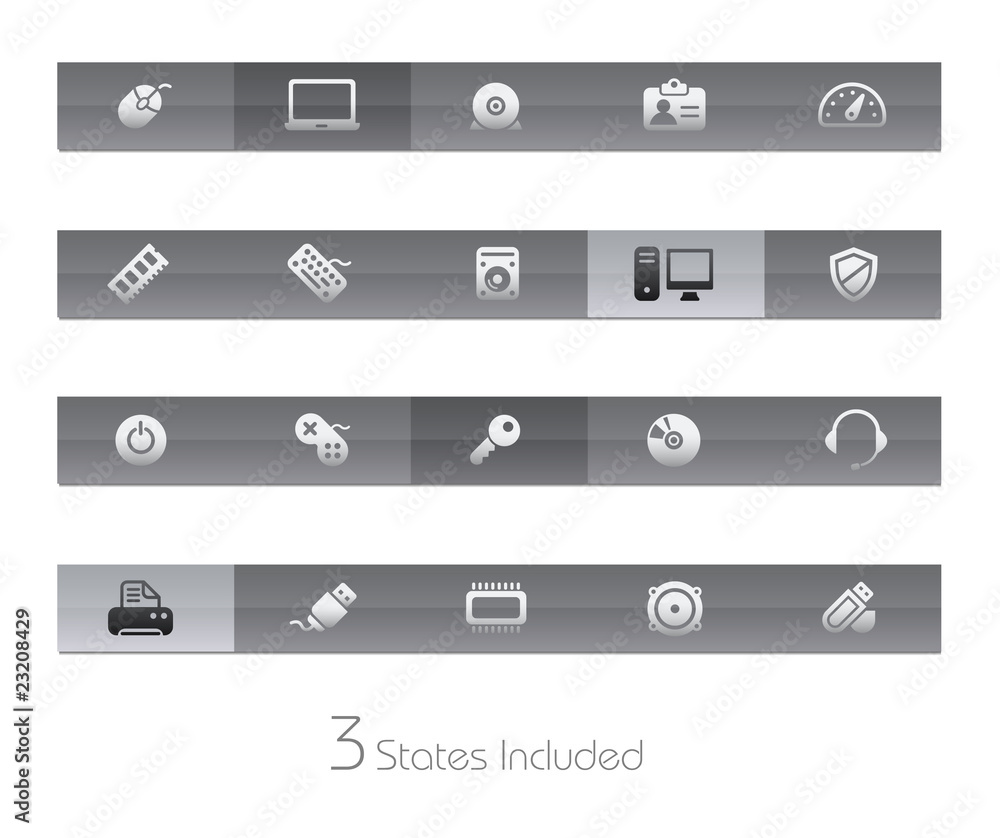 Poster computer & devices / it includes 3 states in different layers
