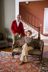 Obraz premium Senior couple at home in living room