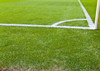 Obraz premium Fußballplatz, Eckmarkierung, Spielfeld