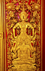 Fototapeta na wymiar TRADITION STYLE BUDDHIST CHURCH DOOR