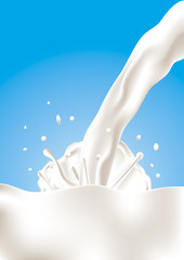 A splash of milk. Vector illustration.