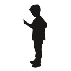 Solhouette garçon autoritaire