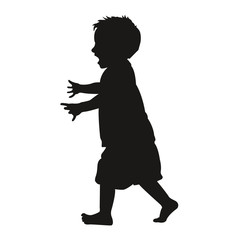 Silhouette premiers pas de bébé