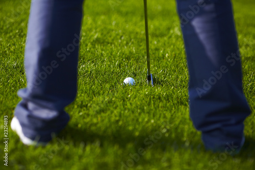 Golf Ball Position Before The Swing Stock Photo And Royalty