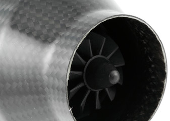 turbine filtre à air carbone, fond blanc