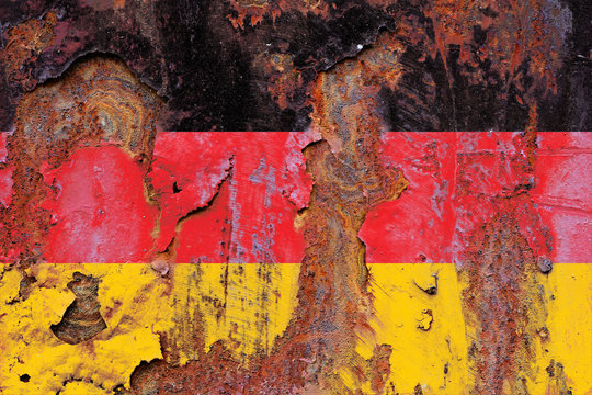 Deutschlandfahne mit Rost
