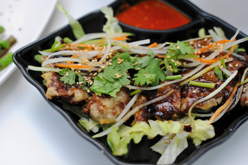 Vegetarian sweet and sour pork cuisine