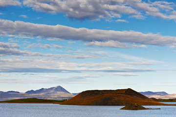 Pseudocraters in Skutustadir near Lake Myvatn, Iceland