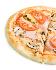 pizza on a white background
