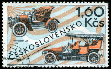 Postmark. Old cabriolets.