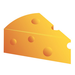 A piece of cheese isolated on white background.