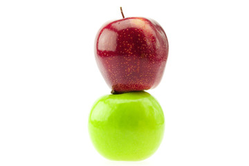 Two apples isolated on white