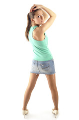 Fototapeta premium sexy young girl in skirt