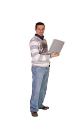 Businessman Posing with his Laptop
