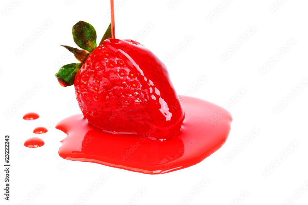 Poster strawberry in syrup