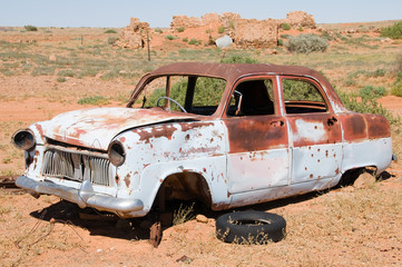 Old wrecked car in Outback Australia