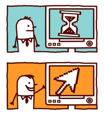 pixels arrow & hourglass