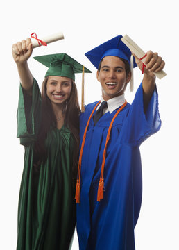 college graduates in cap and gown