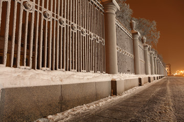 Garden Fence on the Bankment of the Neva River