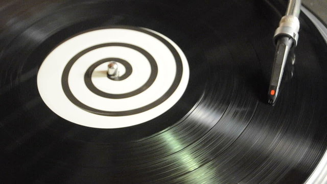 DJ Vinyl Record Spinning on Turntable