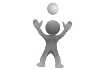 happy man playing ball game