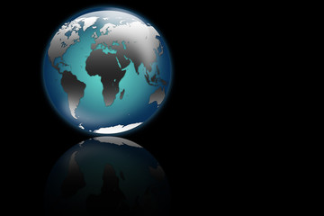 weltkugel schwarzer hintergrund