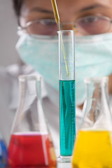 Carefully mixing solution