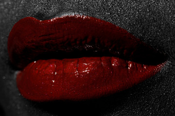 The lips of a young girl