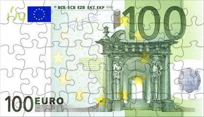 100 Euro Puzzle komplett