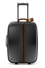 Black suitcase on white-realistic vector illustration