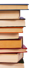 Pile of books isolated on a white background