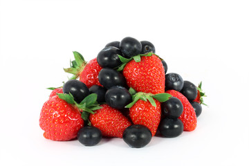 Strawberries and blueberries