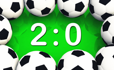 Fussball Spielergebnis 2 zu 0