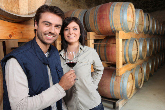 Couple de viticulteurs