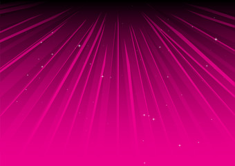 Pink vector rays and glittering stars
