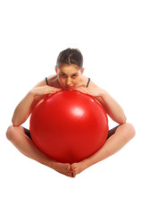 Sport ball and woman