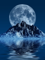 Obrazy na Plexi  Góra z księżycem