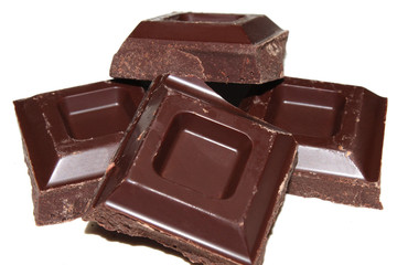 Pieces of dark chocolate