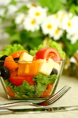 healthy fresh salad isolated on white