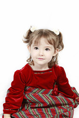 Adorable little girl isolated on white background