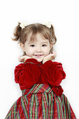 Adorable little girl isolated on white background