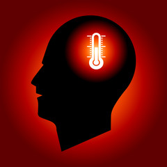 Thermometer Sign in Human Head