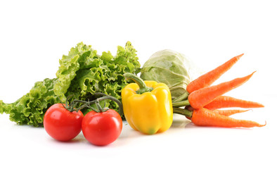 Fresh vegetables  on white