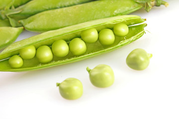 green pea isolated on white