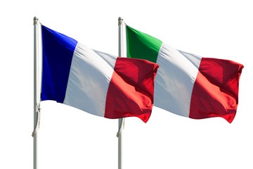 France and Italy flags