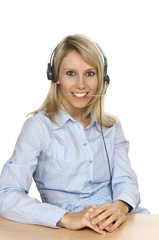 Frau mit Headset