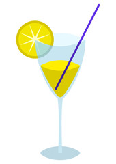 Glass with a yellow drink