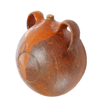 A botijo: a jug typical spanish made of ceramic (isolated)